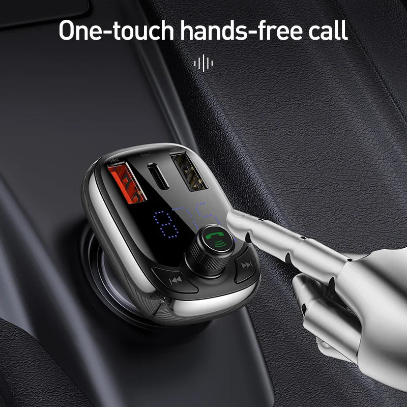 Baseus FM Transmitter Bluetooth 5.0 Handsfree Car MP3 Player